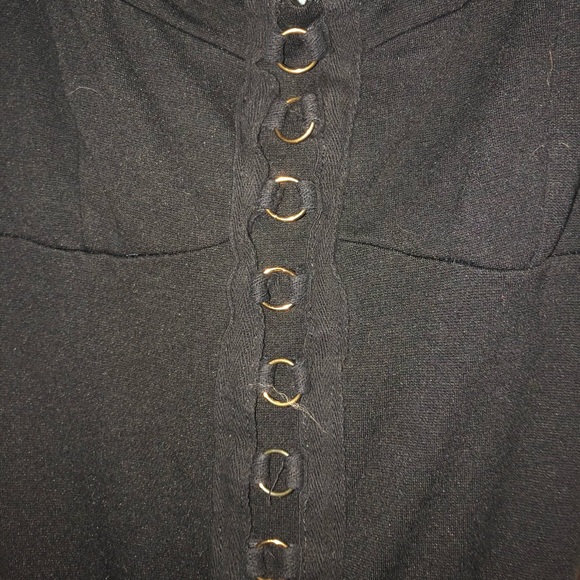 cute black dress with gold rings - Picture 2 of 3